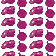 Seamless pattern shallot background illustration vector eps 10