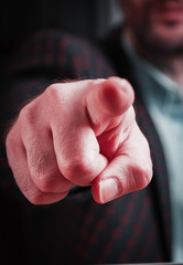Man pointing with his finger