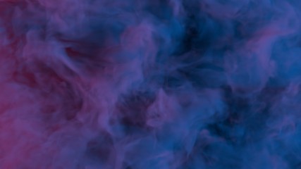 Abstract clouds of misty colorful smoke texture 3d background. Realistic purple and blue fog. Colored smoke. 3d rendering.