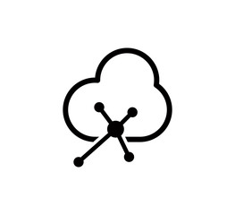Cloud computing icon vector logo template