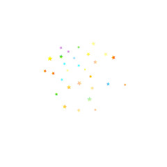 Fototapeta premium Rainbow Festive Confetti. Carnival Star Falling.
