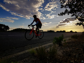 Fototapeta na wymiar Cycle early morning sunrise ride