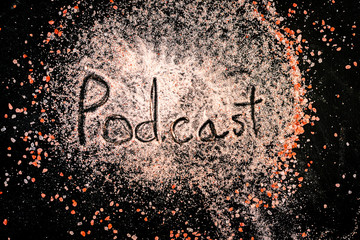 podcast title written in salt