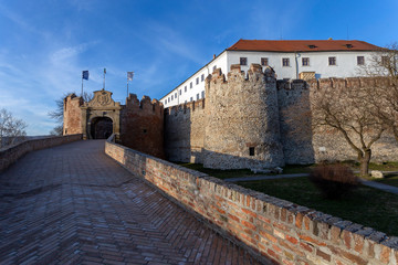 Obraz premium Castle of Siklos on a sunny winter day.