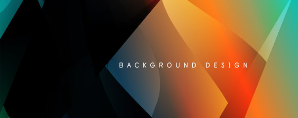 Wave liquid style lines with shadows and light on gradient background