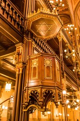 Fototapeta na wymiar great synagogue of Budapest, Hugria indoor images
