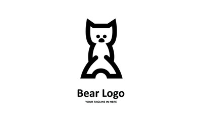 The flat bear logo concept is perfect for business, technology, contractor and housing symbols, health,sport, restaurants, education	