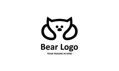 The flat bear logo concept is perfect for business, technology, contractor and housing symbols, health,sport, restaurants, education	