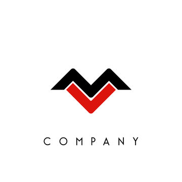 mv logo design vector icon