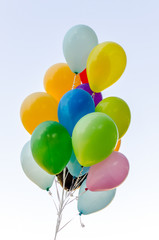 Colorful bunch of helium balloons