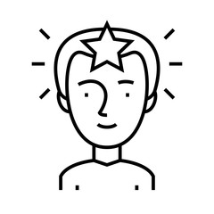 Famous person line icon, concept sign, outline vector illustration, linear symbol.