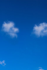 Beautiful white clouds against the background of the blue sky