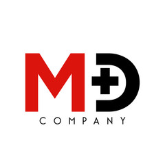 md cross logo design vector