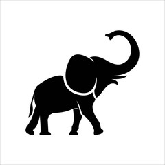 Black Elephant Illustration Animal  Silhouette Logo Vector