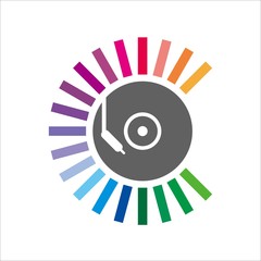 vinyl music logo design vector template
