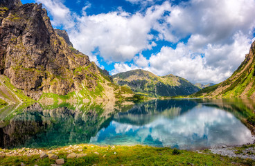 Naklejka na ściany i meble Black lake in polish Tatry mountains, Poland