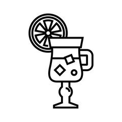 Exotic cocktail line icon, concept sign, outline vector illustration, linear symbol.