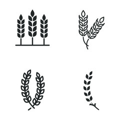 ear of wheat icon template color editable. Agriculture wheat symbol vector sign isolated on white background illustration for graphic and web design.