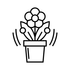 Flower in a pot line icon, concept sign, outline vector illustration, linear symbol.