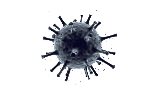 rotating virus molecule on a white background
