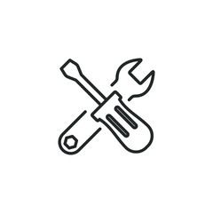 Service tool icon template color editable. mechanical symbol vector sign isolated on white background illustration for graphic and web design.
