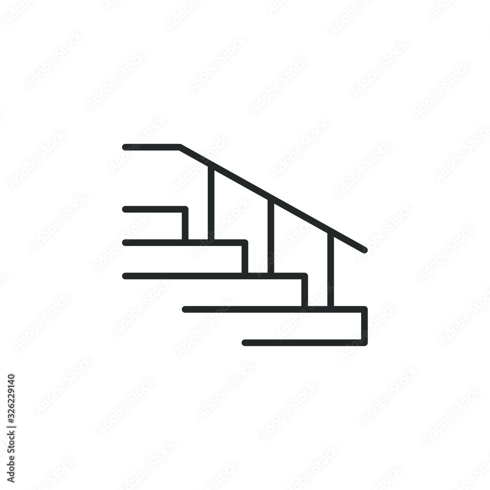 Aufkleber stairs icon vector sign isolated for graphic and web design. stairs symbol template color editable o