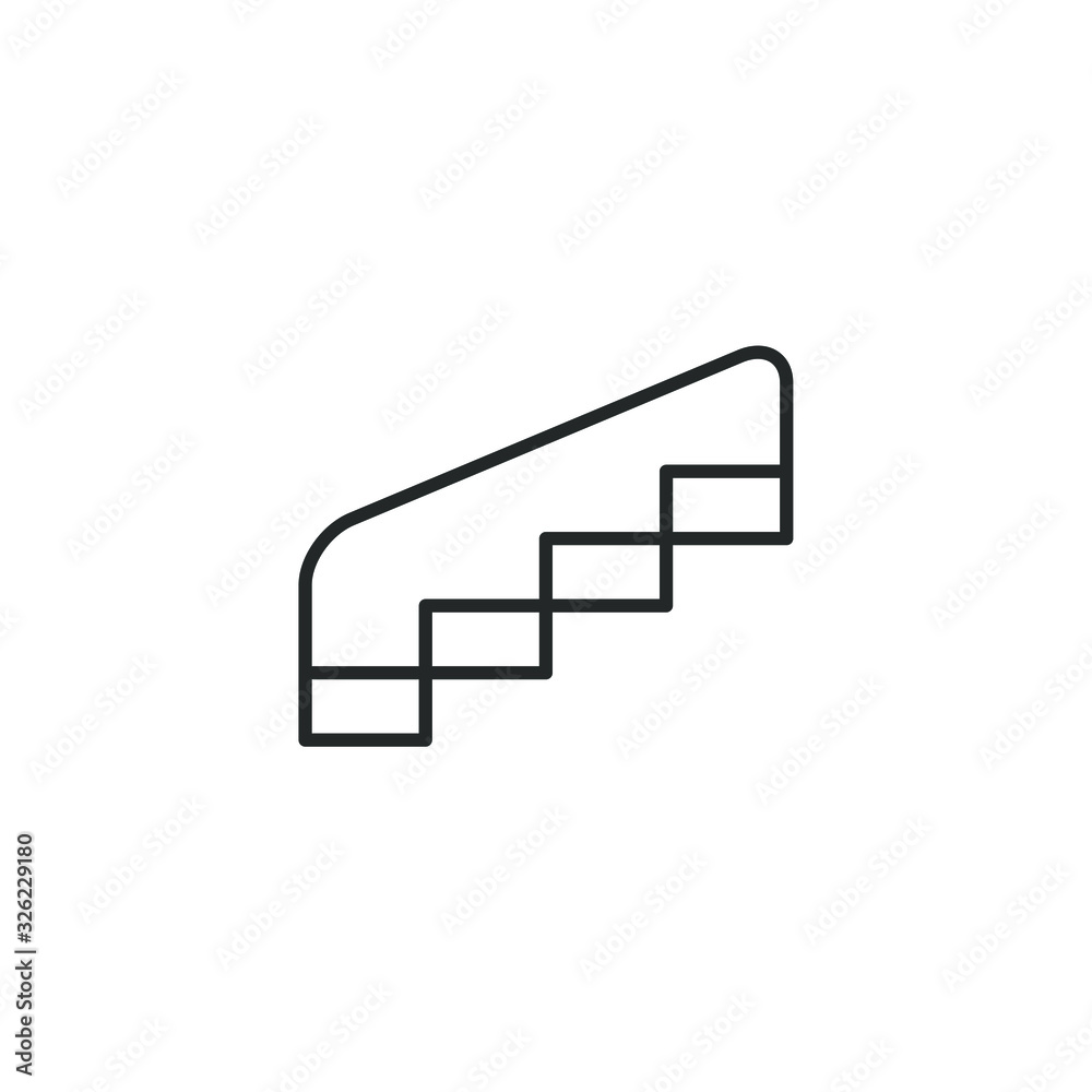 Poster stairs icon vector sign isolated for graphic and web design. stairs symbol template color editable o