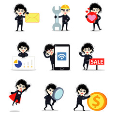 Set character of male scissors hand in a romantic movie.