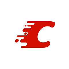 initial letter C with speed effect