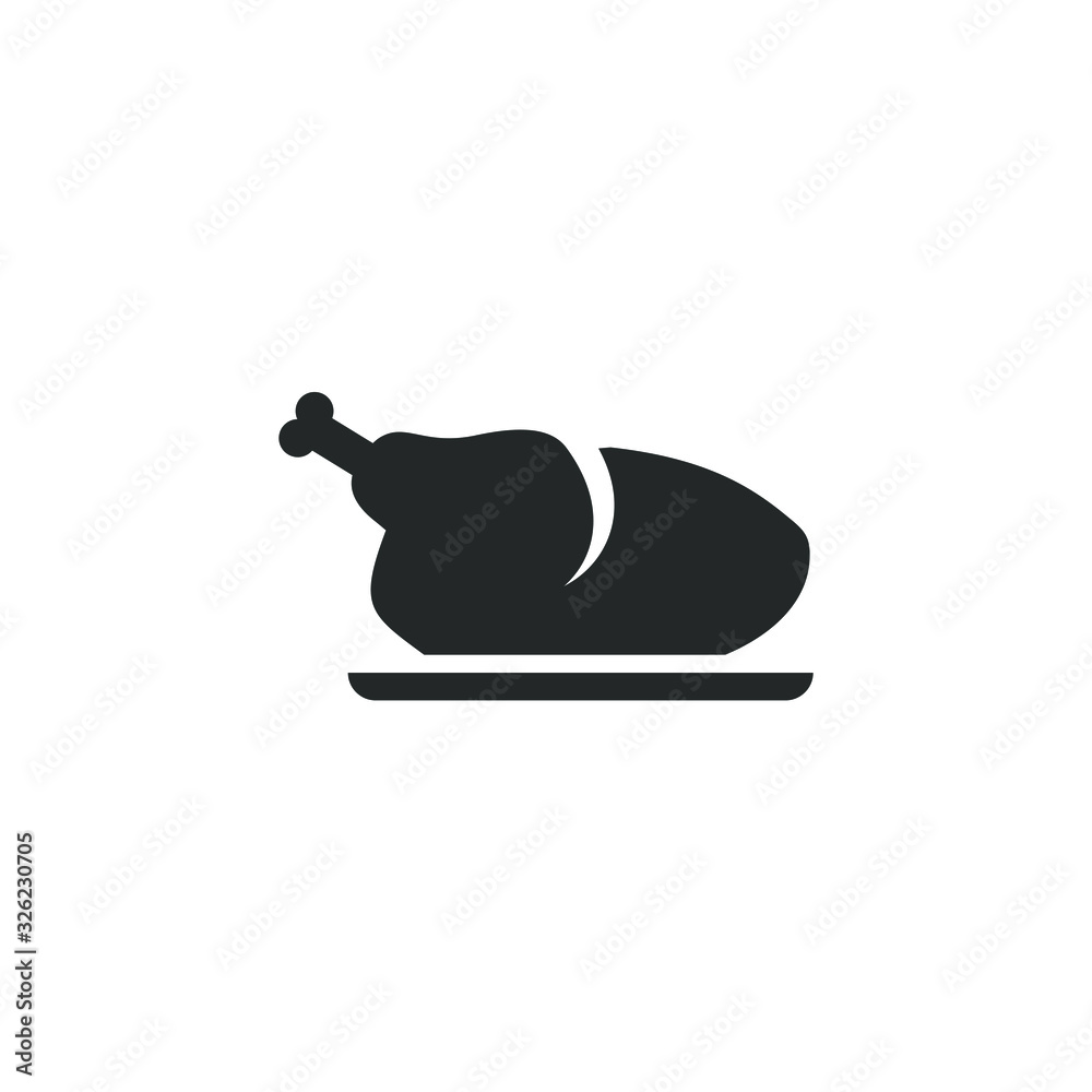 Poster chicken icon template color editable. chicken symbol vector sign isolated on white background illustration for graphic and web design.