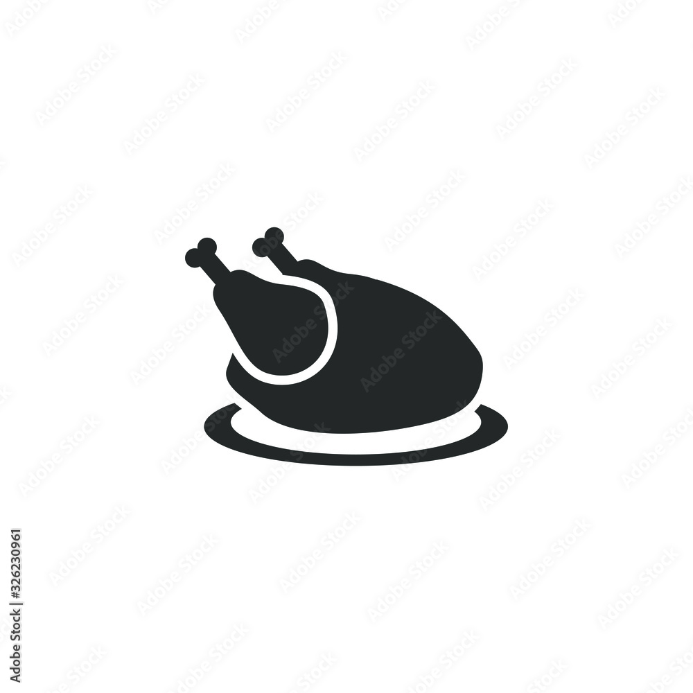 Aufkleber chicken icon template color editable. chicken symbol vector sign isolated on white background illustration for graphic and web design.