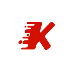 initial letter K with speed effect