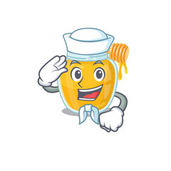 Honey cartoon in concept Sailor wearing hat