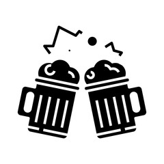 Beer black icon, concept illustration, vector flat symbol, glyph sign.