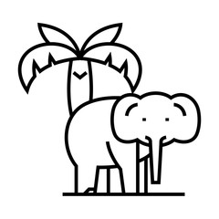 Elephant resort line icon, concept sign, outline vector illustration, linear symbol.