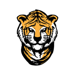Tiger head illustration vector