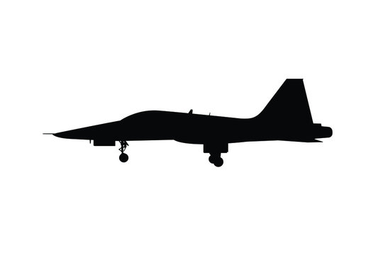 Modern military air plane silhouette vector