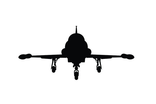 Modern military air plane silhouette vector
