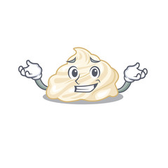 cute Grinning whipped cream mascot cartoon style