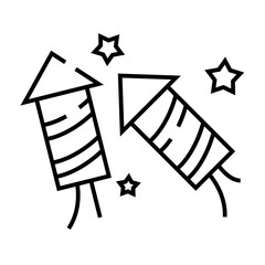Firecrackers line icon, concept sign, outline vector illustration, linear symbol.