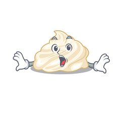 Whipped cream mascot design concept with a surprised gesture