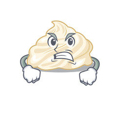 Whipped cream cartoon character style having angry face