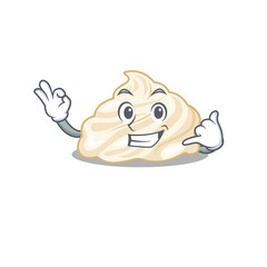 Call me funny whipped cream cartoon character concept