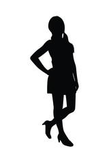 Sexy girl in dress silhouette