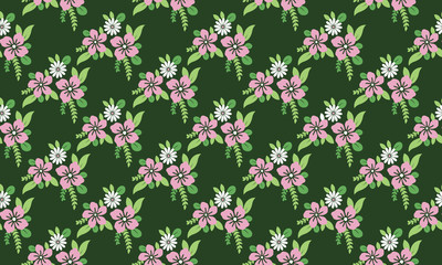 Elegant wallpaper for spring, with beautiful leaf and flower pattern background design.
