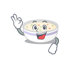 A funny picture of steamed egg making an Okay gesture