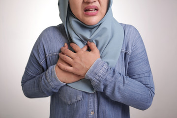 Muslim Lady Having Chest Pain