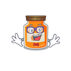A cartoon concept of Geek peach jam design
