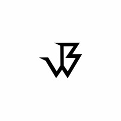  WB BW B W Letter Initial Logo Design