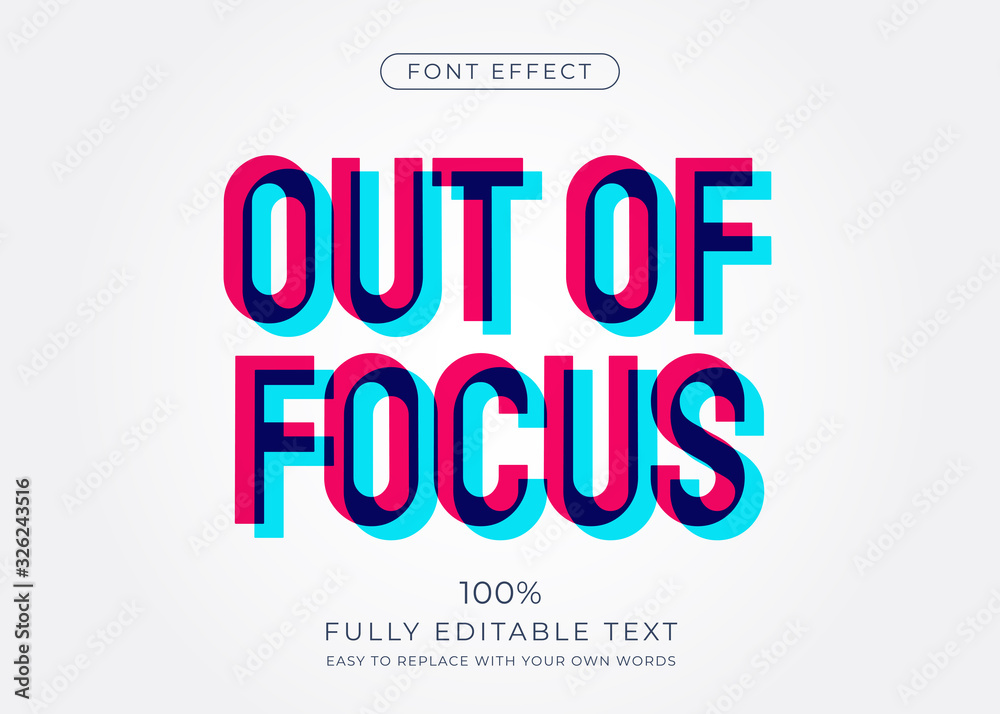 Poster out of focus text effect. editable font style